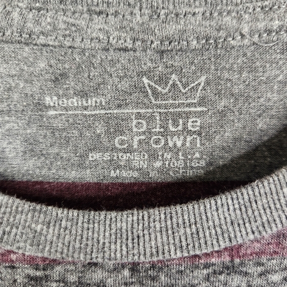 Blue Crown Short Sleeve Colorblock Crewneck Tee Medium - Picture 4 of 5